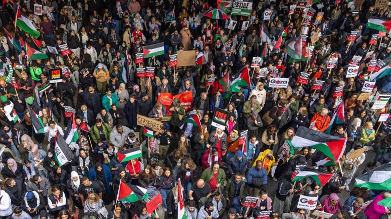 Pro-Palestinian protesters calling for ceasefire gather across the globe as bombardment of Gaza intensifies